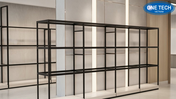 Ảnh thực tế bàn giao lắp đặt kệ trưng bày cho shop