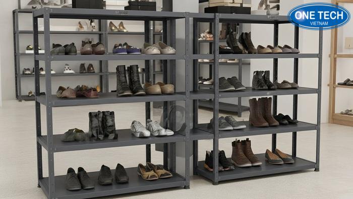 Bảng báo giá tham khảo các loại kệ trưng bày giày dép mới nhất 2026