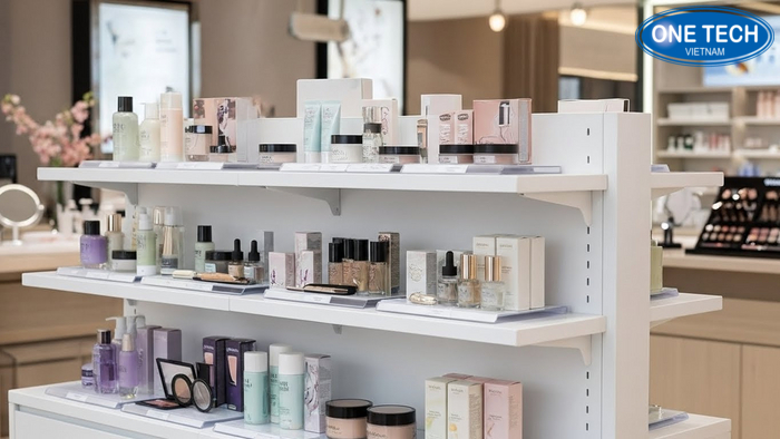 Nghệ thuật trưng bày mỹ phẩm thu hút khách hàng Cách sắp xếp mỹ phẩm trên kệ khoa học và bắt mắt