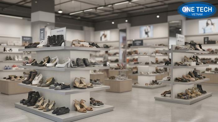 Sơ đồ bố trí kệ giày dép khoa học tạo lối đi thông thoáng