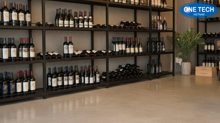 Hình ảnh thi công lắp đặt kệ trưng bày rượu tại Hưng Yên