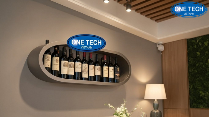 Mẫu kệ treo tường trưng bày rượu phù hợp không gian nhỏ