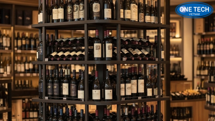 Kệ trưng bày trung tâm đa mặt làm điểm nhấn premium