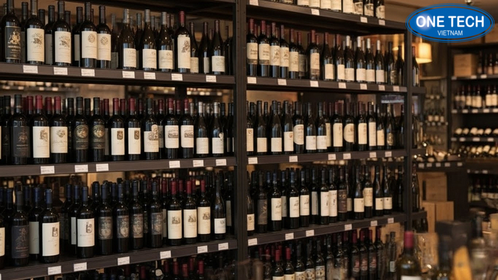 Minh họa tầm mắt tầm tay và tầng dưới khi trưng bày rượu
