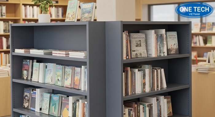 Kệ trưng bày sách báo 2 mặt, tăng sức chứa và tối ưu diện tích