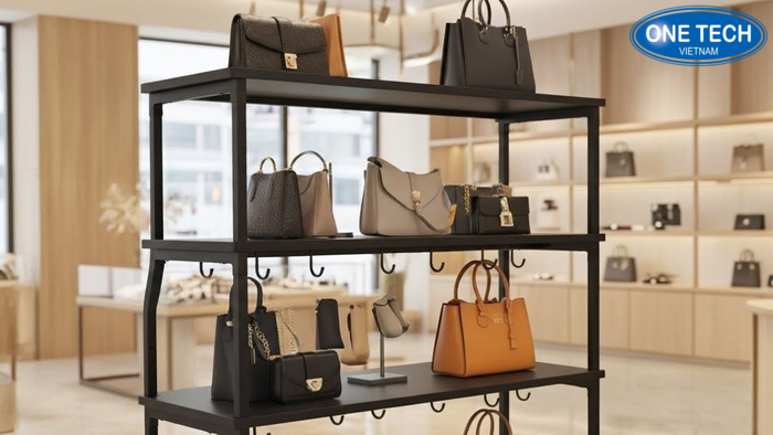 Kệ đa năng trưng bày túi xách kèm phụ kiện theo bộ