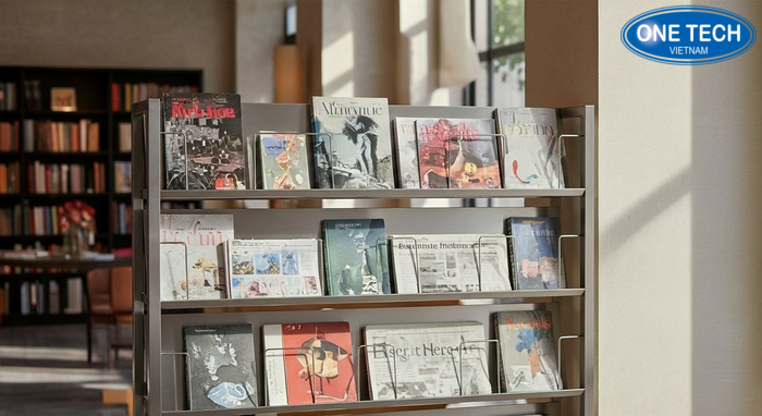 Kệ inox để tạp chí đa năng, dễ lau chùi và bền trong môi trường ẩm