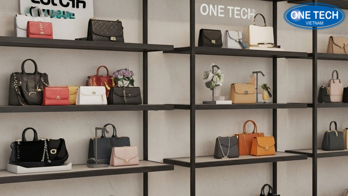 Tổng hợp giải pháp kệ trưng bày túi xách theo mô hình shop tại OneTech