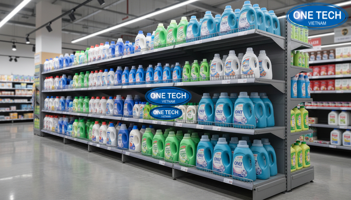 Các mẫu kệ trưng bày nước giặt phổ biến Bộ sưu tập mẫu kệ trưng bày nước giặt phổ biến cho siêu thị và cửa hàng