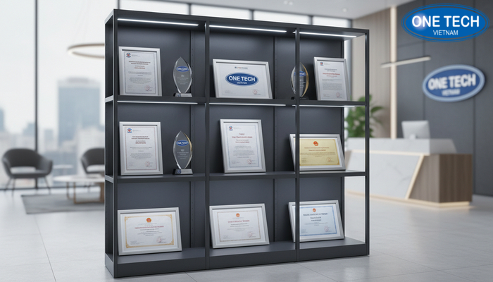 Kệ trưng bày bằng khen kệ đứng đa ngăn có đèn LED Kệ đứng đa ngăn có đèn LED viền trưng bày bằng khen