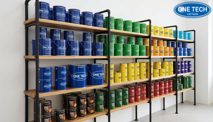 Kệ khung sắt mâm gỗ trưng bày sơn tạo điểm nhấn sang