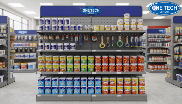 Kệ lưng tôn đột lỗ giúp treo móc phụ kiện sơn