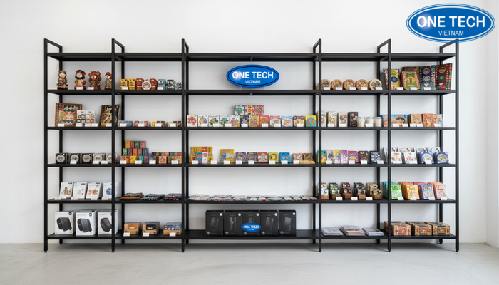 Kệ sắt sơn tĩnh điện đa tầng trưng bày đồ lưu niệm