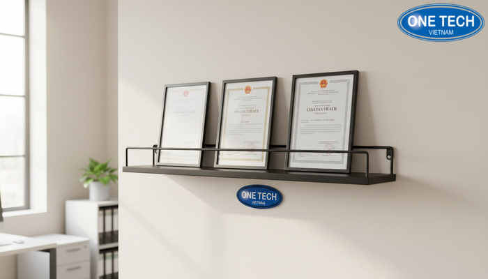 Kệ trưng bày bằng khen treo tường cho khung A4 Kệ treo tường tối giản trưng bày khung bằng khen chuẩn A4