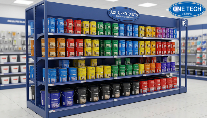 Khung sắt phủ sơn tĩnh điện chống gỉ cho kệ trưng bày sơn