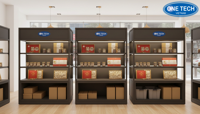 Mẫu 6 tủ trưng bày kết hợp kho mini cho yến sào Mẫu 6 tủ trưng bày kết hợp kho mini cho yến sào