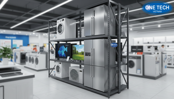 Kệ 3A tải trọng lớn Mẫu kệ 3A tải trọng lớn trưng bày thiết bị điện cồng kềnh