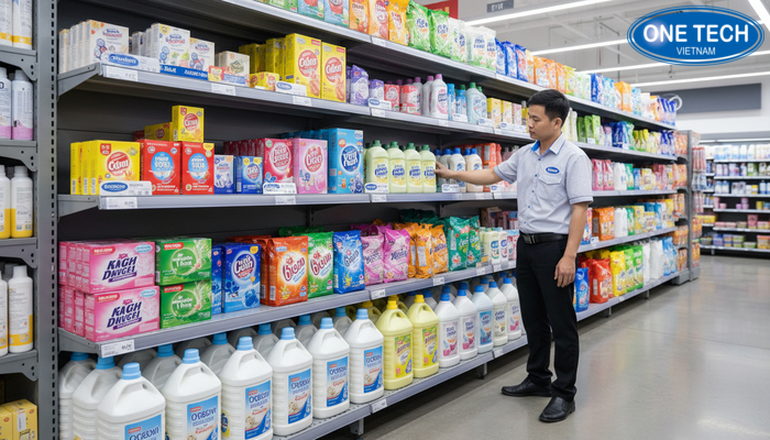 Lắp đặt kệ trưng bày nước giặt Quy trình lắp đặt kệ trưng bày nước giặt từng bước tại cửa hàng