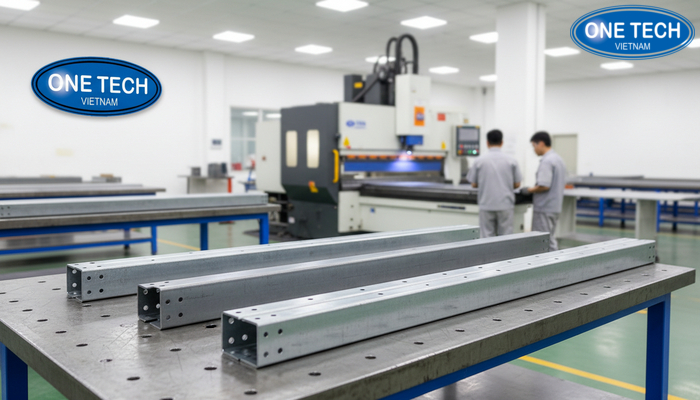 Hình ảnh quy trình sản xuất kệ trưng bày dầu nhớt