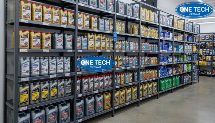 So sánh cửa hàng dầu nhớt trước và sau khi dùng kệ trưng bày đúng chuẩn
