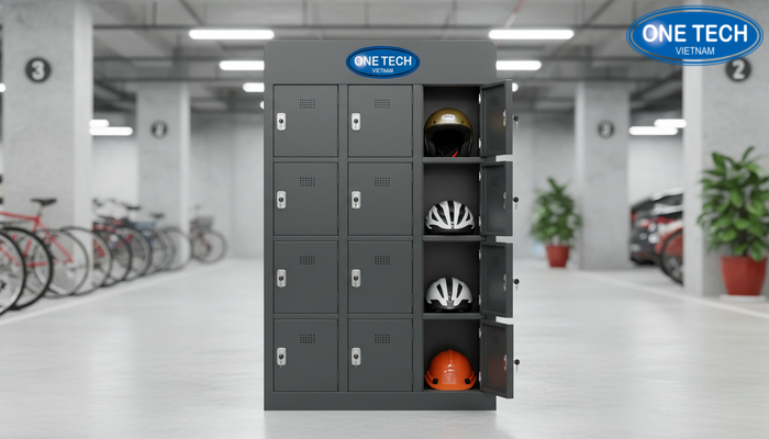 Tủ để mũ bảo hiểm có khóa phù hợp văn phòng và khu để xe