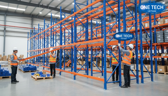 Lắp đặt kệ selective Hình ảnh thi công lắp đặt kệ selective thực tế