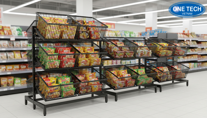 Bảng giá minh họa kệ rổ mì theo cấu hình kích thước và số tầng