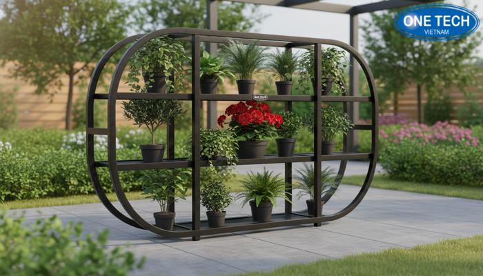 Bảo dưỡng chống gỉ và chống ẩm cho kệ trưng bày cây cảnh ngoài trời