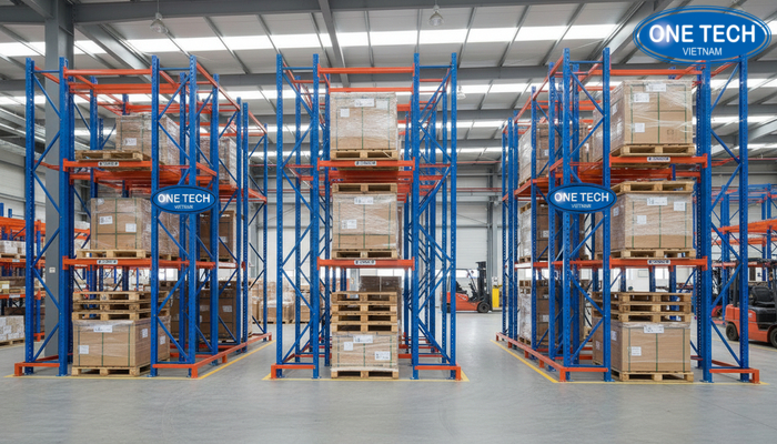 Các mẫu kệ Push Back 2 pallet, 3 pallet, 4 pallet theo chiều sâu