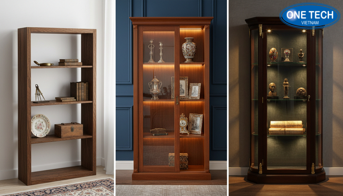 Phân khúc giá kệ trưng bày đồ cổ Minh họa các phân khúc giá kệ trưng bày đồ cổ từ cơ bản đến cao cấp