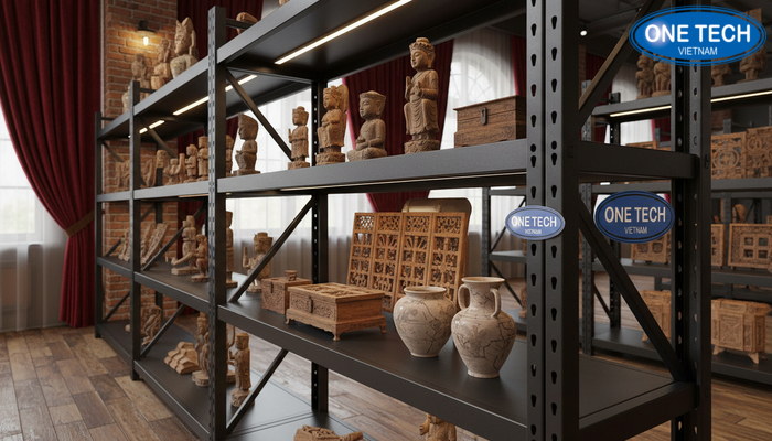 Kệ trưng bày tượng gỗ đồ gỗ cổ Kệ chịu lực tốt dùng trưng bày tượng gỗ và đồ gỗ cổ