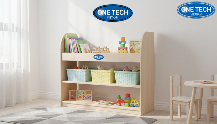 Kệ đồ chơi tại nhà giúp bé tự cất, không gian gọn gàng