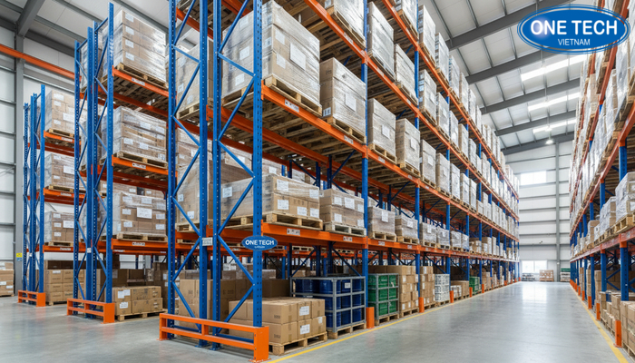 Kệ pallet đa tầng 4 tầng tối ưu chiều cao kho