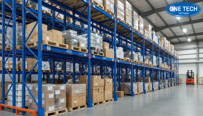 Mẫu kệ pallet với phụ kiện an toàn và cấu hình linh hoạt