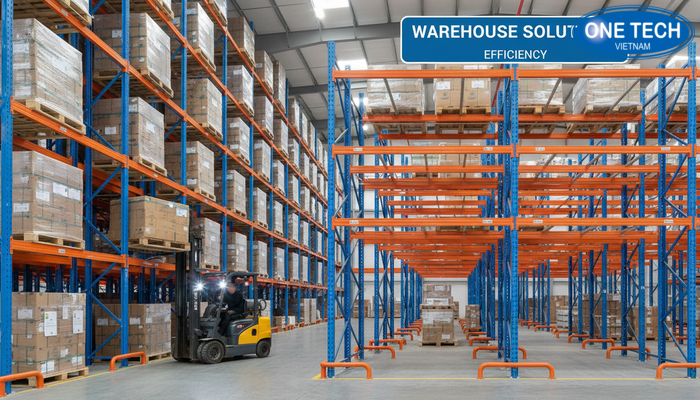 So sánh kệ drive in và kệ selective So sánh diện tích lưu trữ giữa kệ drive in và kệ selective theo mật độ lối đi