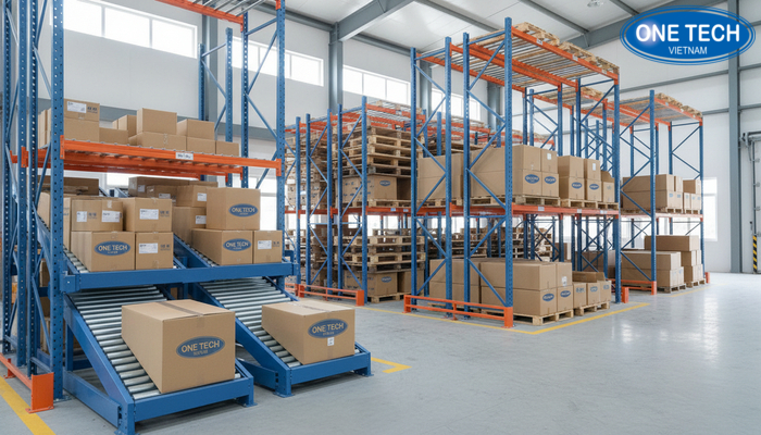 So sánh kệ con lăn và các loại kệ kho phổ biến So sánh kệ con lăn với kệ pallet selective và kệ push back theo cơ chế vận hành