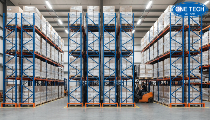 So sánh không gian lưu trữ của kệ Push Back và kệ selective trong kho pallet