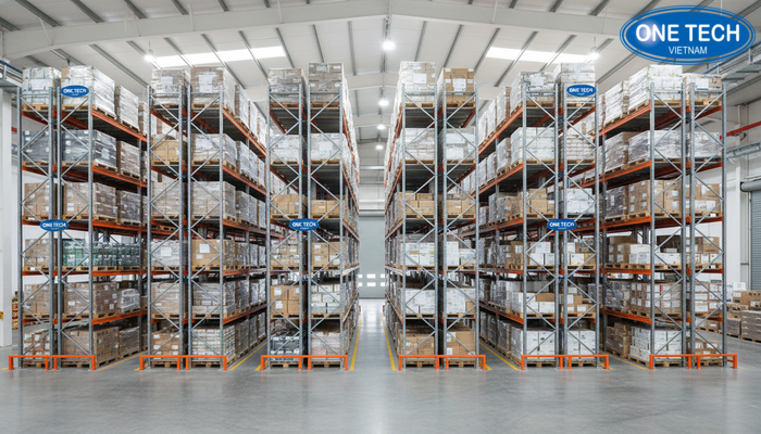 So sánh mật độ lưu trữ của kệ Push Back với kệ selective và kệ drive-in