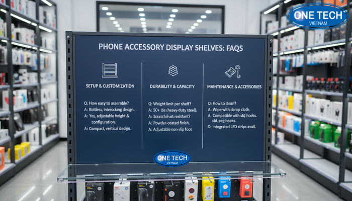 FAQ kệ trưng bày phụ kiện điện thoại Biểu đồ tổng hợp câu hỏi thường gặp về kệ trưng bày phụ kiện điện thoại