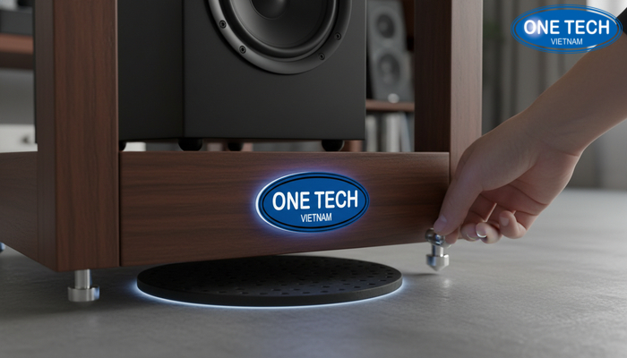 Giải pháp giảm rung cho kệ trưng bày loa Cải tiến kệ trưng bày loa bằng đệm chống rung và cân chỉnh chân