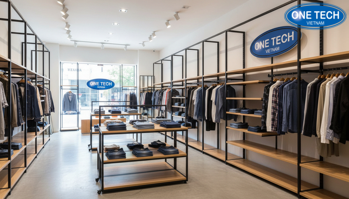 FAQ kệ trưng bày shop quần áo Minh họa phần câu hỏi thường gặp về kệ trưng bày shop quần áo