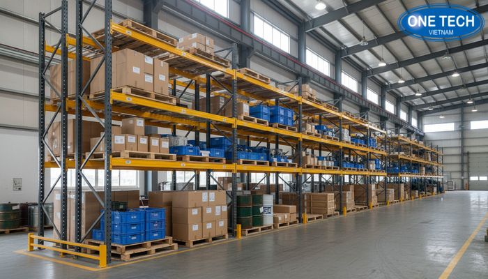 Kệ Selective Double Deep Drive-in cho kho vải Hình ảnh thực tế kệ Selective Double Deep Drive-in trong kho