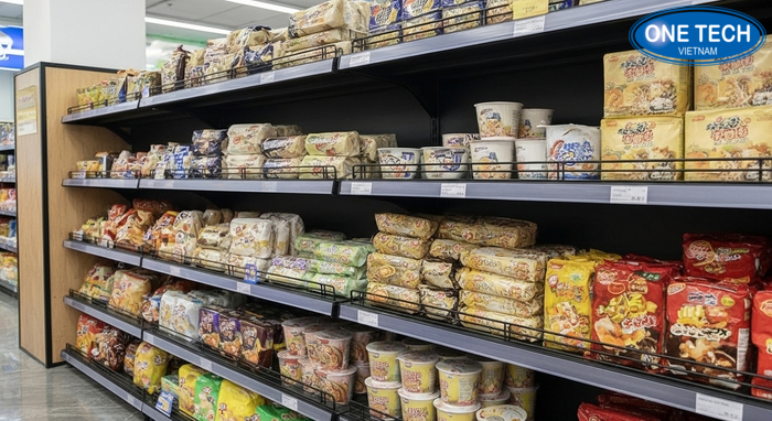 Kệ điều chỉnh tầng phù hợp mì gói và mì ly