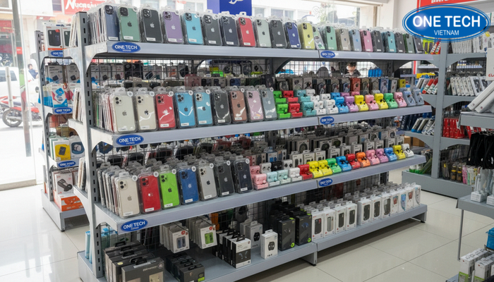 Kệ inox trưng bày phụ kiện điện thoại Kệ inox trưng bày phụ kiện chịu lực tốt cho cửa hàng đông khách
