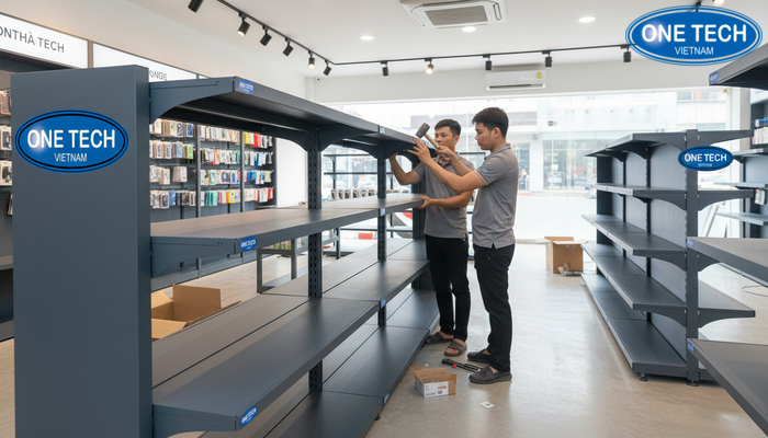 Giao hàng lắp đặt kệ trưng bày phụ kiện điện thoại Quy trình giao hàng và lắp đặt kệ trưng bày phụ kiện điện thoại