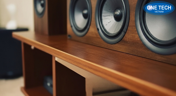 Kệ trưng bày loa bằng gỗ MDF Chi tiết vật liệu gỗ MDF dùng cho kệ trưng bày loa