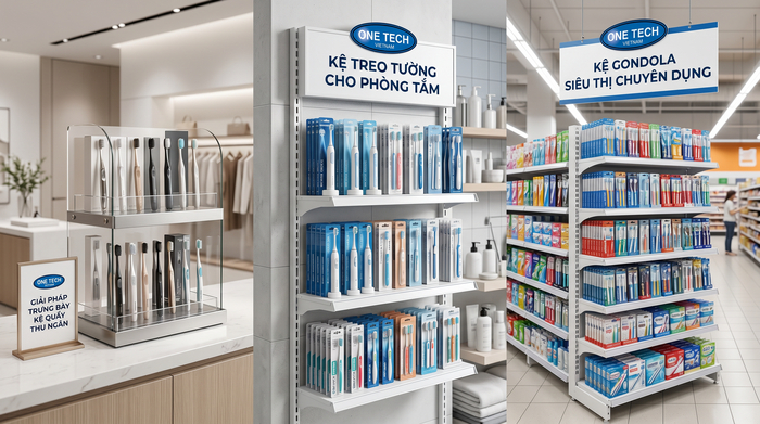 Cách chọn kệ trưng bày bàn chải đánh răng phù hợp Hướng dẫn lựa chọn kệ trưng bày bàn chải đánh răng theo không gian